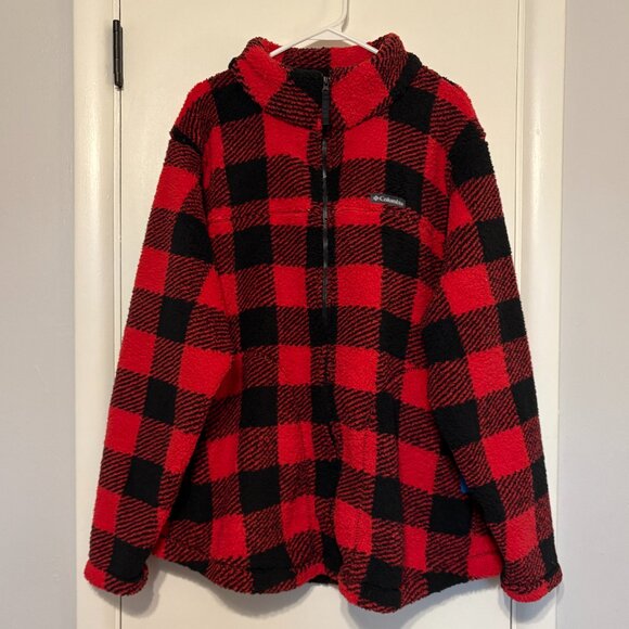 Columbia Women's Plus Buffalo Check West Bend Full-Zip Fleece Jacket 3X NWT - Picture 1 of 12